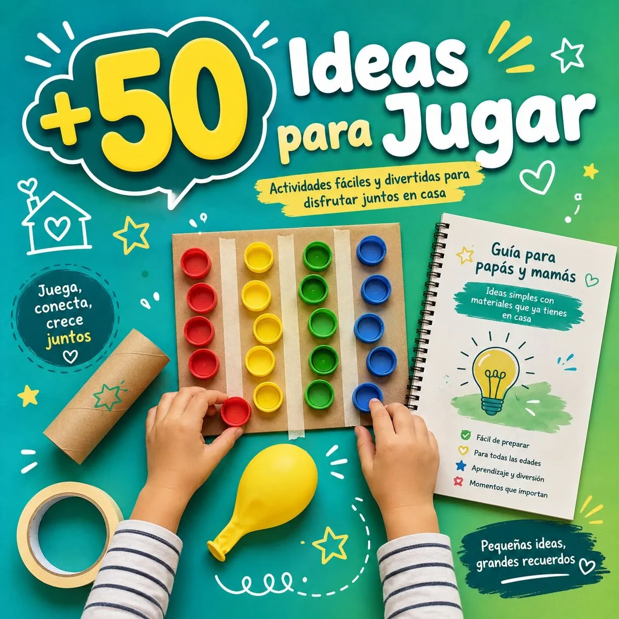Bono +50 Ideas para Jugar — actividades fáciles para hacer en casa