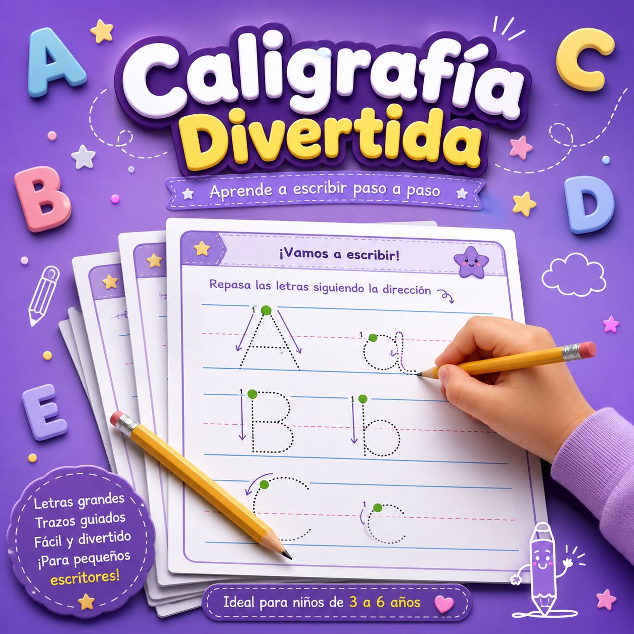 Bono Caligrafía Divertida — aprende a escribir paso a paso
