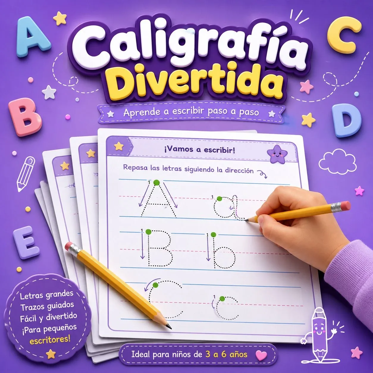 Bono Caligrafía Divertida — aprende a escribir paso a paso